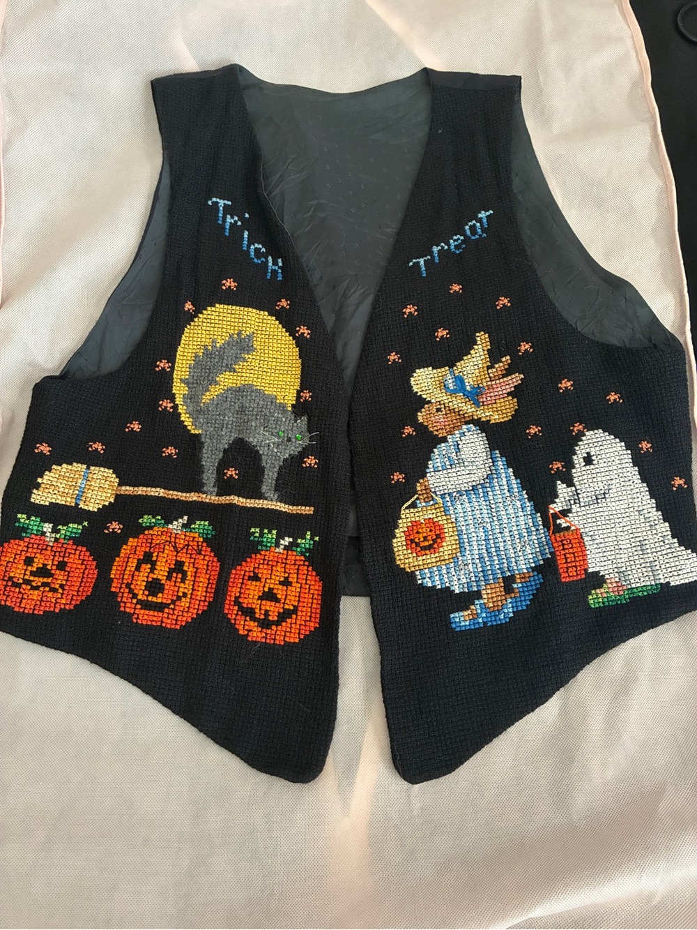 Halloween Trick or Treat Cross Stitch Vest
